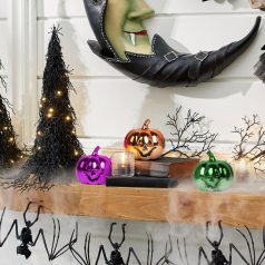   Halloween-i tök dekoráció - fényes - 6 cm - 3 szín / csomag