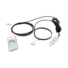   Okos autós LED világítás belső térbe - 110cm + 35 cm, applikáció+távirányító