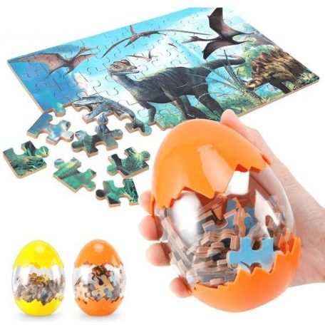 Dinós puzzle tojásban