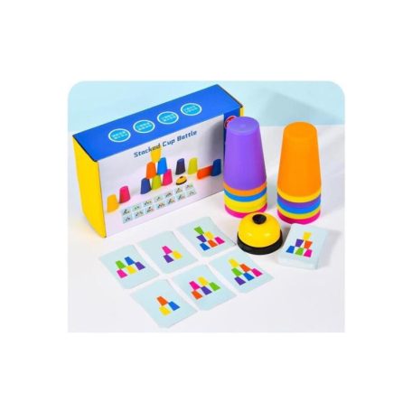 Montessori Toys Stack Cup játék kártyával