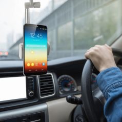   Teleszkópos, ülésre, visszapillantóra rögzíthető mobiltelefontartó autóba