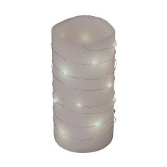   Home MLF 26/WH micro LED-es fényfüzér, 2 m / 20 db hidegfehér micro LED, állófényű, átlátszó vezeték, időzíthető, gombelemes, la