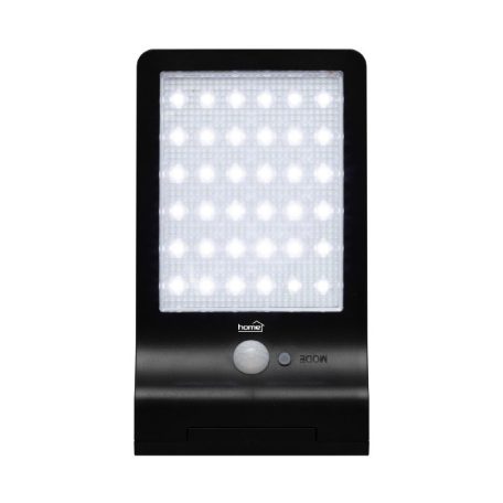 Home FLP300SOLAR napelemes LED reflektor, 300 lm, PIR mozgásérzékelő, 120° 5m, 36 db hidegfehér SMD LED, energiatakarékos, műany