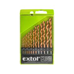   EXTOL CRAFT fémcsigafúró klt. HSS TITÁN bevonatú; 13db, 2-8mm, (műanyag dobozban)