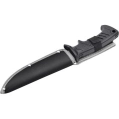   EXTOL PREMIUM vadász- és túrakés, 3CR13 rozsdamentes acél penge, műanyag nyél, nylon tok, teljes/penge hossz: 275mm/150mm