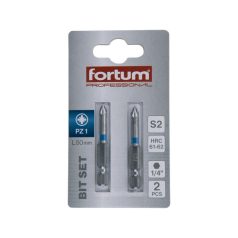   FORTUM behajtóhegy PZ, 2 db, S2 acél; PZ 1×50mm, bliszteren