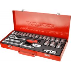   EXTOL PREMIUM dugókulcs klt., CV., racsnis 45fog ; 1/2' 24db, 10-32mm, fém doboz