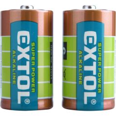   EXTOL ENERGY elem klt. 2 db, alkáli, 1,5V, méret: C (LR14); hosszú élettartam, bliszteren