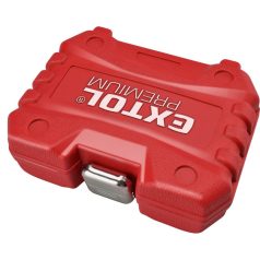   EXTOL PREMIUM csavarkiszedő klt. TWIST; 3/8' befogás, 9db fej: 10, 11, 12, 13, 14, 15, 16, 17, 19mm, 1 db kiütőrúd, CrMo, műanya