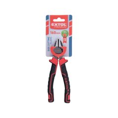   EXTOL PREMIUM oldalcsípő fogó, 190mm, duál vörös/fekete TPR nyél, 20% extra erőkifejtés, akasztós szerszámtartó