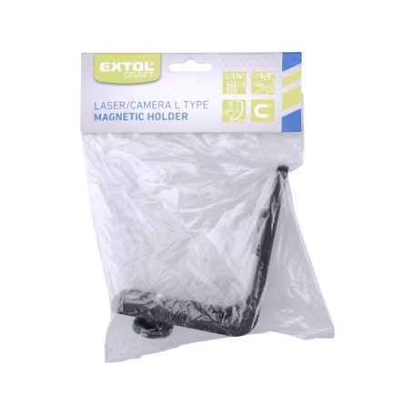 EXTOL PREMIUM állvány, L-alakú, mágneses, 1/4+5/8 menetes csatlakozó a 8823302, 8823300, 8823306, 8823310, 34900-hoz