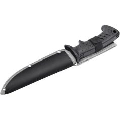   EXTOL PREMIUM vadász- és túrakés, 3CR13 rozsdamentes acél penge, műanyag nyél, nylon tok, teljes/penge hossz: 270mm/145mm