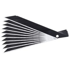   FORTUM pótpenge 10 db, fekete, tripla vágóéllel; 9×100×0,7mm, SK2 acél, HRC > 67, lézeres élezés