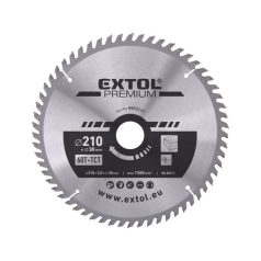   EXTOL PREMIUM körfűrészlap, keményfémlapkás, 160×30mm(lyuk átm), T24; 2,8mm lapkaszélesség, max. 9000 ford/perc