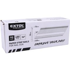   EXTOL PREMIUM szeg fejjel 8865042- és 8894580-hoz, gyűrűs, 480 db; szár átm:3,05mm, fej átm:7mm, hossz.:90mm, 40 db-onként papír