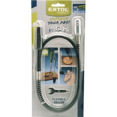   EXTOL CRAFT flexibilis szár, M18×1,5 mm; tokmány: 3,2 mm, hossz.: 107cm, max. 35000f/perc, a 404111 és 404116 mini köszörűgéphez