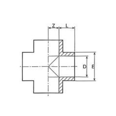   PVC Cross Fitting, 50 mm - kereszt idom, PVC csőrendszerekhez