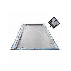   Silverado Téli Védőtakaró - Négyszög Alakú Medencéhez - 7.0 x 3.5 m - Ezüst/Fekete