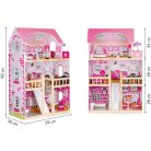 Fa babaház LED bútorral - ECOTOYS - gyerekeknek és felnőtteknek - világító bútor - kreatív játék