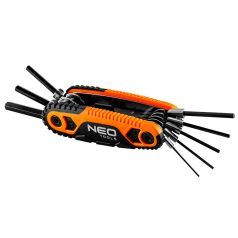   NEO TOOLS IMBUSZKULCS KÉSZLET, összecsukható 1.5, 2, 2.5, 3, 4, 5, 6, 8mm, 8 részes 25 év garanciával 09-571
