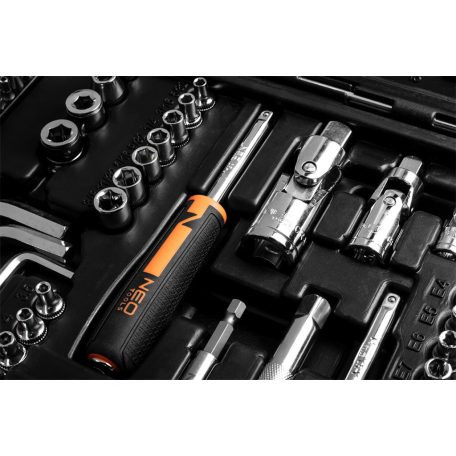 NEO TOOLS Dugókulcskészlet + szerszámkészlet 1/4", 3/8", 1/2", 233db 25 év garanciával 10-078
