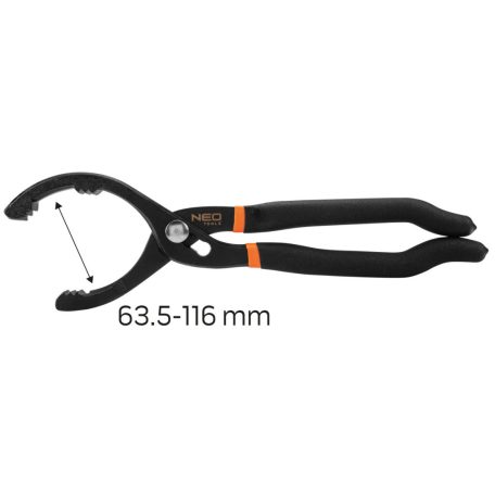 NEO TOOLS Olajszűrő leszedő fogó (20°), 63.5 - 116mm 11-240