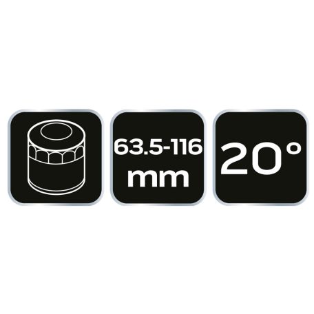 NEO TOOLS Olajszűrő leszedő fogó (20°), 63.5 - 116mm 11-240