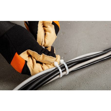 NEO TOOLS KÁBELKÖTEGELŐ, gyorskötöző, 4,8mm x 300mm, fehér, 75db 01-609
