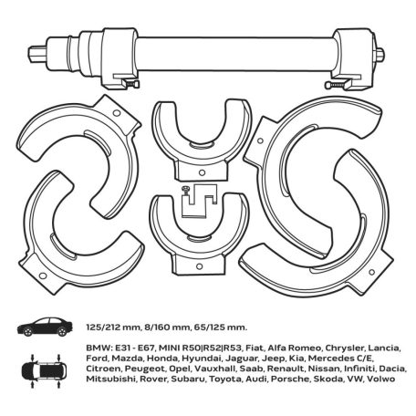 NEO TOOLS Rugóösszehúzó készlet, MONOBLOC, villás 11-797