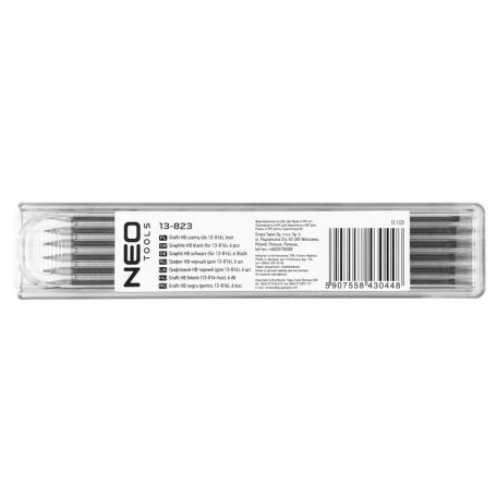 NEO TOOLS Ácsceruza betét 13-816-hoz, HB, 6db 13-823