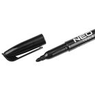 NEO TOOLS 4db jelölőfilc, vízálló olajalapú festékkel, használat előtt felrázandó, fekete, normál hegyű 13-856