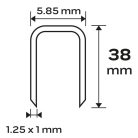 NEO TOOLS Tűzőkapocs, horganyzott 90-es tipus, pneumatikus tűzőgéphez (14-570), GA18, 38mm, 4000db 14-630