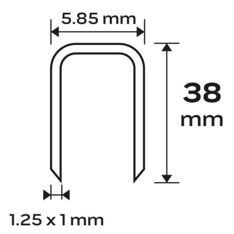 NEO TOOLS Tűzőkapocs, horganyzott 90-es tipus, pneumatikus tűzőgéphez (14-570), GA18, 38mm, 4000db 14-630