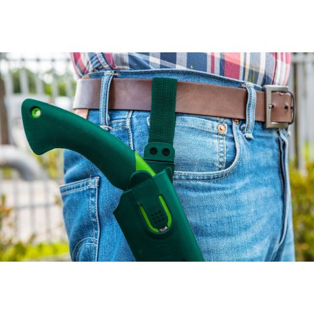 VERTO Ágvágó fűrész, fűrészlap: 350mm, 7 TPI, övre csatolható védőtokkal 15G101