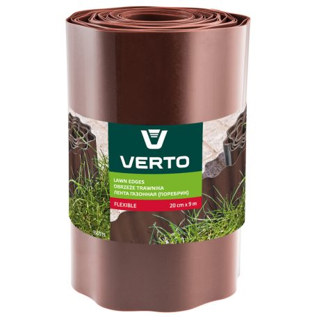 VERTO Ágyásszegély 20cm, 9m, barna 15G515