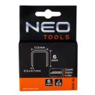 NEO TOOLS Tűzőkapocs 6mm, J típus, 2000db 16-506