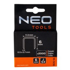 NEO TOOLS Tűzőkapocs 6mm, J típus, 2000db 16-506