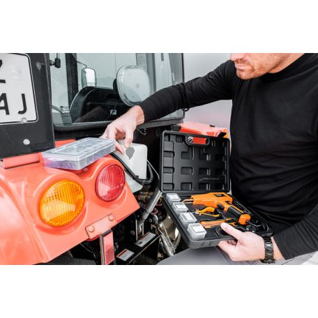 NEO TOOLS Műanyag forrasztó/hegesztő pisztoly készlet kapcsokkal 50W, 200 db kapocs 19-158