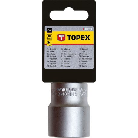 TOPEX Dugókulcs 10mm, 1/2", hatlapú 38D710