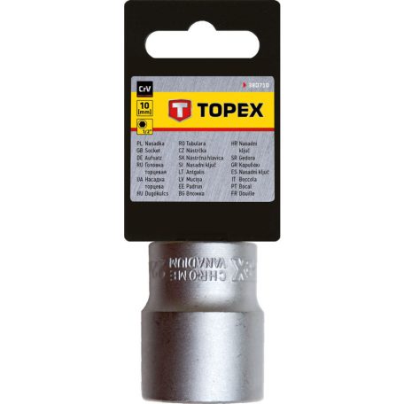 TOPEX Dugókulcs 10mm, 1/2", hatlapú 38D710