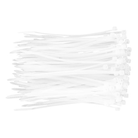 TOPEX KÁBELKÖTEGELŐ, gyorskötöző, 2,5mm x 100mm, fehér, 100db 44E975