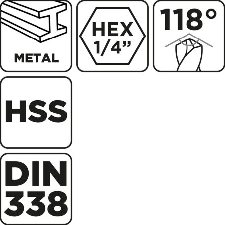 GRAPHITE Csigafúró, HSS DIN 338, 4mm, 2db/cs 54T987