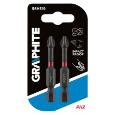GRAPHITE Torziós ütvecsavarozó bit PH2x50mm, 2db 56H519