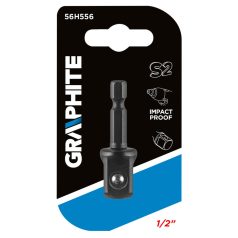   GRAPHITE Adapter csavarbehajtókhoz 1/4”- hatlapú 1/2” négyszög 56H556