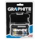GRAPHITE Csavarhúzó bitkészlet, 10 részes, bitek 25mm - 8db, mágneses bittartó 1db., univerzális doboz 1db 56H614