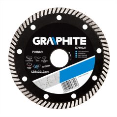 GRAPHITE Gyémánt vágókorong 125mm TURBO VÉKONY 57H621