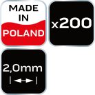NEO TOOLS Hézagoló-, fugakereszt - 2mm, 200db 61-108