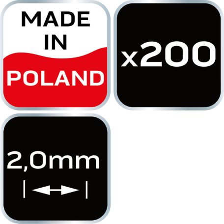 NEO TOOLS Hézagoló-, fugakereszt - 2mm, 200db 61-108