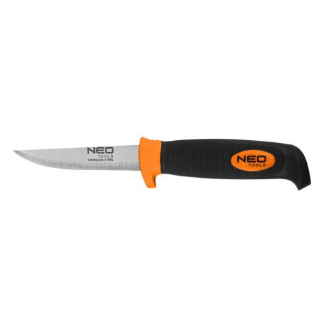NEO TOOLS Univerzális kés, rozsdamentes penge, 2k nyél, műanyag tok 63-175
