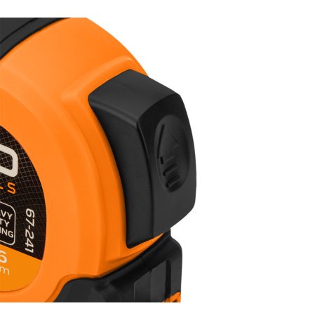 NEO TOOLS Mérőszalag, 3m/16mm, erősített rugós, acél, fekete szalag fehér nagyított skálával, mágneses, autostop+rögzítő 67-241